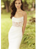 Scoop Neck Ivory Satin Lace Elegant Wedding Dress